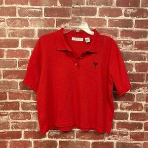 Chaus  Vibrant Red Polo tennis Shirt